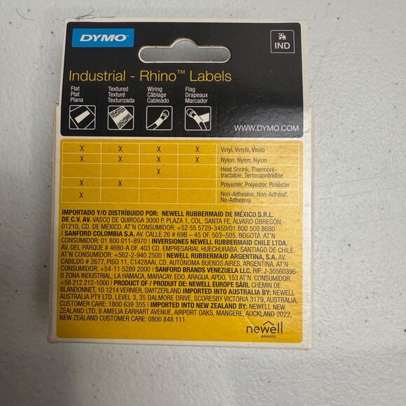 DYMO 18483 1/2" 12mm Black to White Permanent Polyester Label Tape NEW - Picture 2 of 3